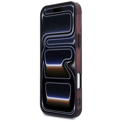 AMG IML Transparent Bicolor Block MagSafe dėklas, skirtas „iPhone 18 Pro Max“ / „17 Pro Max“ (juodas / bordo)