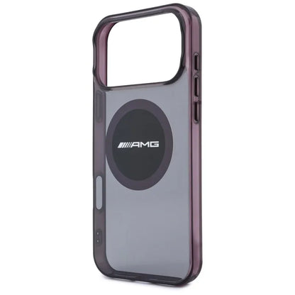 AMG IML Transparent Bicolor Block MagSafe dėklas, skirtas „iPhone 18 Pro Max“ / „17 Pro Max“ (juodas / bordo)