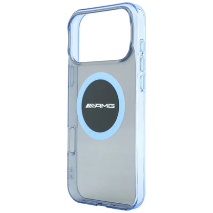AMG IML Transparent Bicolor Block MagSafe dėklas, skirtas „iPhone 18 Pro Max“ / „17 Pro Max“ (juodas / mėlynas)
