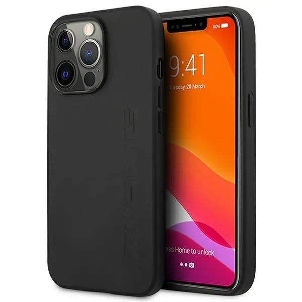 AMG od natūralios odos – dėklas iPhone 14 Pro (juodas)