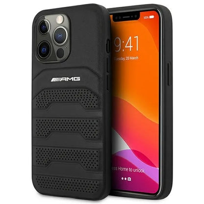 AMG reljefinės linijos – dėklas, skirtas „iPhone 14 Pro“ (juodas)