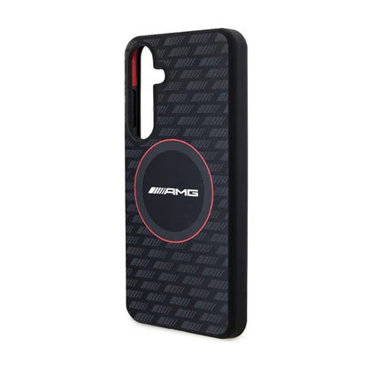 AMG Silikoninis dėklas su anglies raštu ir MagSafe, skirtas Samsung Galaxy S24 (juodas)