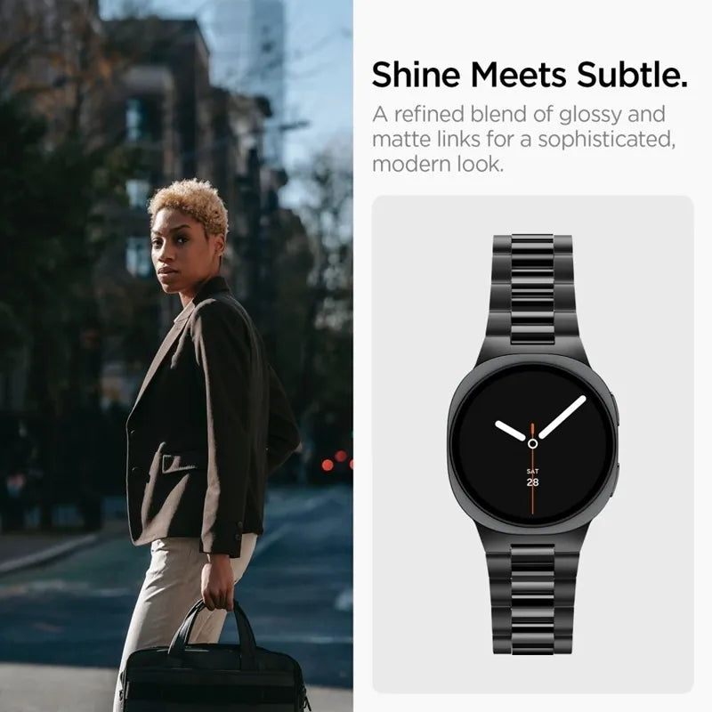 Apyrankė Spigen Modern Fit Band 316L, skirta Samsung Galaxy Watch 9 / 8 / 8 Classic 40 / 44 / 46 mm (juoda)