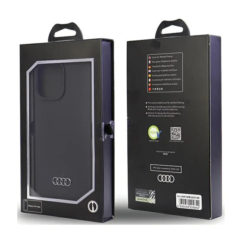 Audi silikoninis dėklas – dėklas, skirtas iPhone 14 Pro Max (juodas)