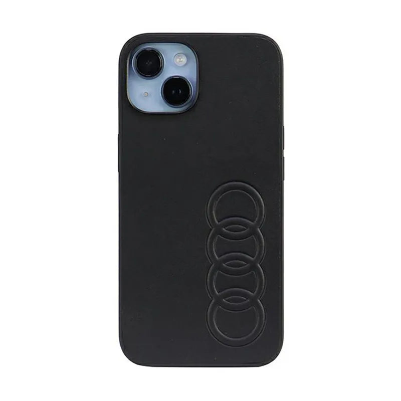 Audi sintetinės odos dėklas „iPhone 14“ (juodas)