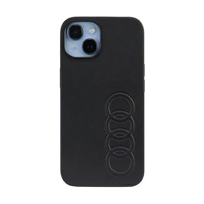 Audi sintetinės odos dėklas „iPhone 14“ (juodas)