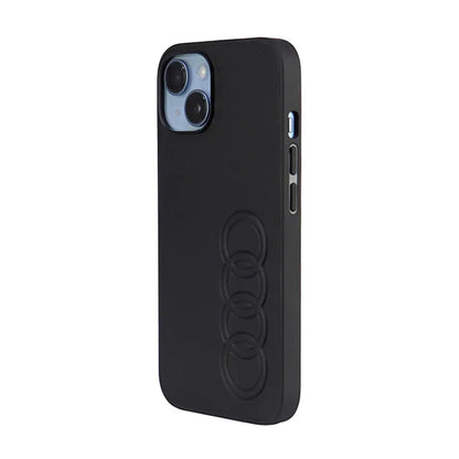 Audi sintetinės odos dėklas „iPhone 14“ (juodas)