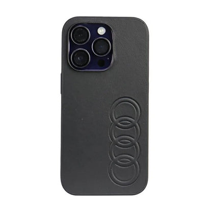 Audi sintetinės odos dėklas – iPhone 14 Pro (Juodas)