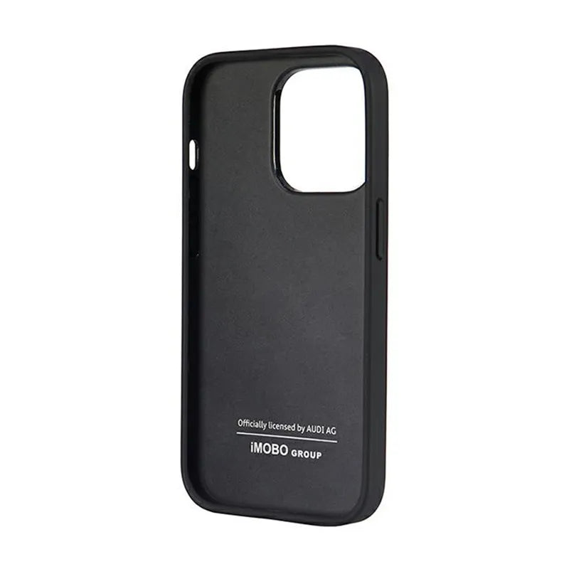 Audi sintetinės odos dėklas – iPhone 14 Pro (Juodas)