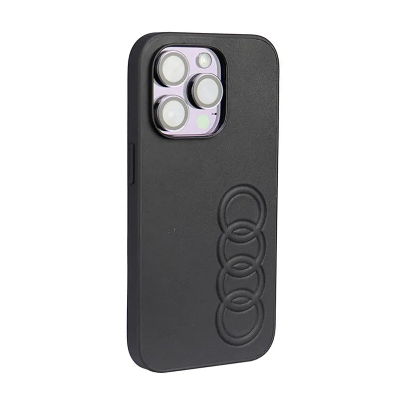 Audi sintetinės odos dėklas – iPhone 14 Pro (Juodas)