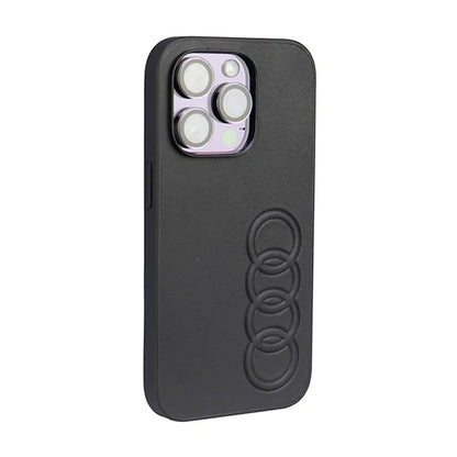 Audi sintetinės odos dėklas – iPhone 14 Pro (Juodas)