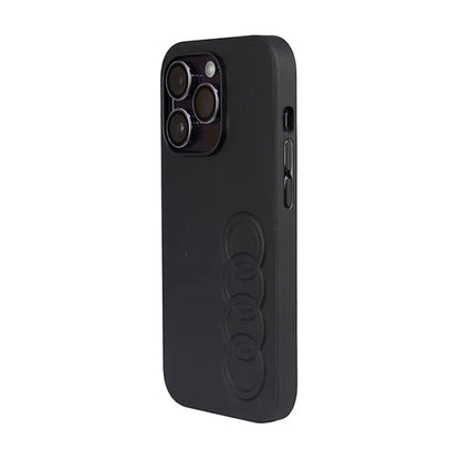 Audi sintetinės odos dėklas – iPhone 14 Pro (Juodas)