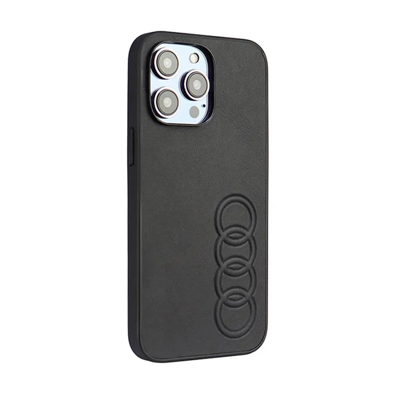 Audi sintetinis odos dėklas, skirtas „iPhone 14 Pro Max“ (juodas)