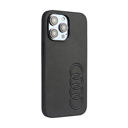 Audi sintetinis odos dėklas, skirtas „iPhone 14 Pro Max“ (juodas)