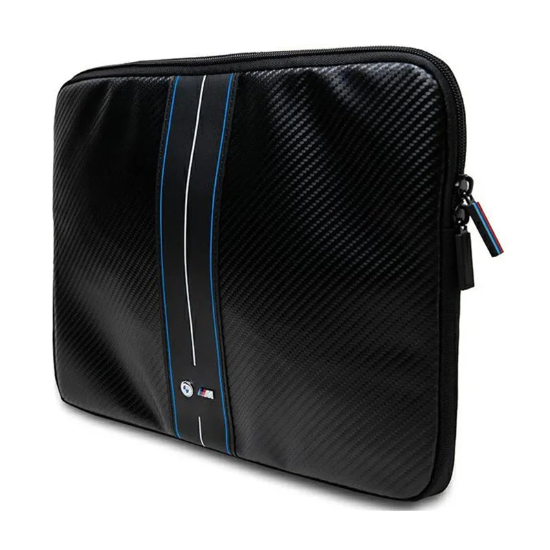BMW Carbon Blue Stripes Sleeve - dėklas 15" / 16" nešiojamajam kompiuteriui (juodas)