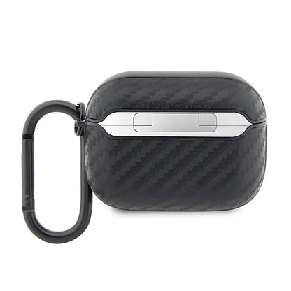 BMW Carbon dvigubas metalinis logotipas - dėklas, skirtas „Apple AirPods Pro“ (juodas)