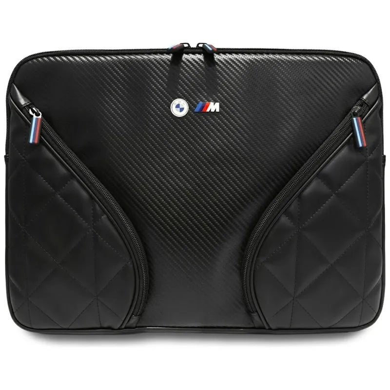 BMW Carbon Pockets & Metal Logo Sleeve – dėklas 16 colių nešiojamam kompiuteriui (juodas)