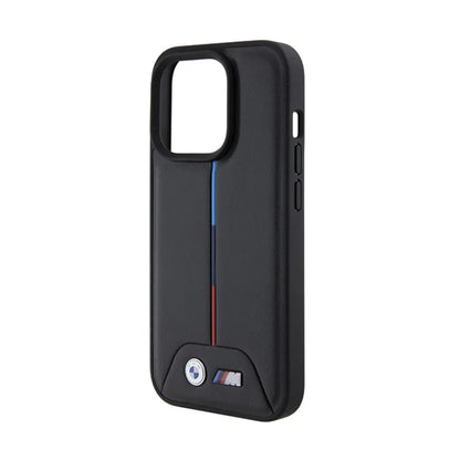 BMW Dygsniuotas Trikolor – dėklas iPhone 15 Pro (juodas)