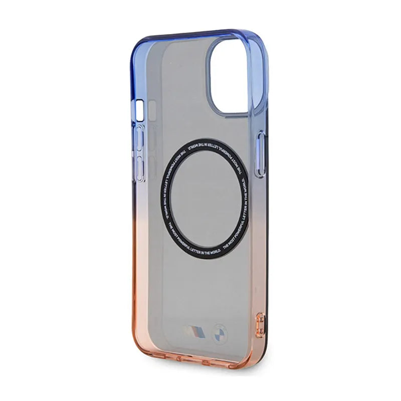 BMW Gradient Bumper MagSafe – dėklas, skirtas iPhone 14 Plus (pilka spalva)
