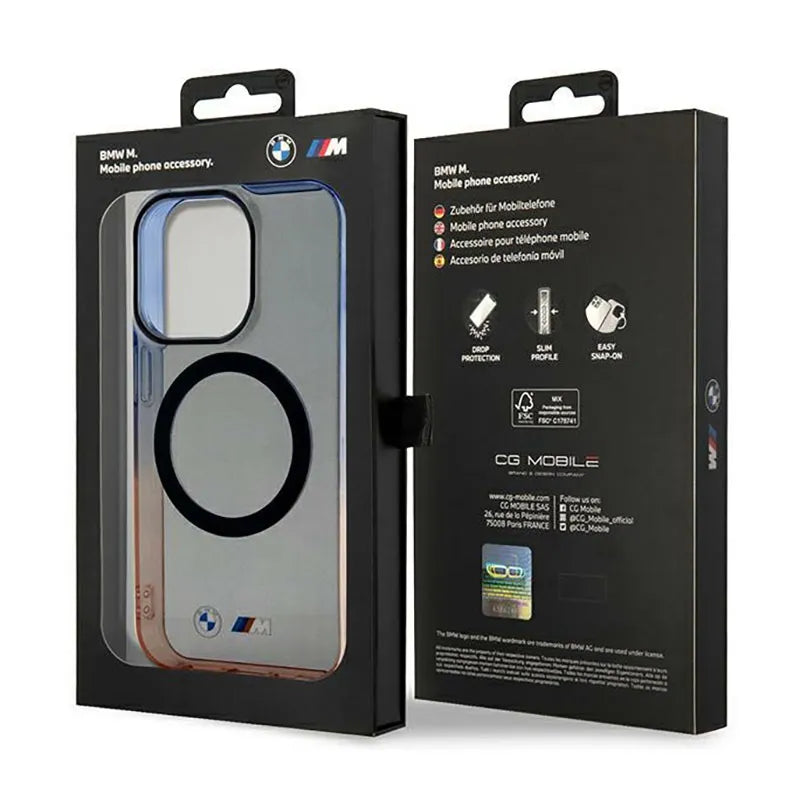 BMW Gradient Bumper MagSafe – dėklas, skirtas iPhone 14 Pro Max (pilkas)