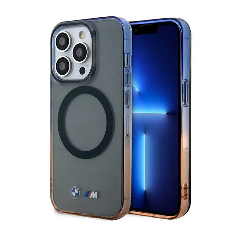 BMW Gradient Bumper MagSafe – dėklas, skirtas iPhone 14 Pro Max (pilkas)