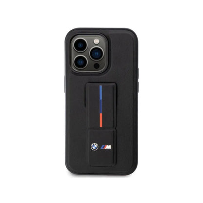 BMW Grip Stand Hot Stamp – dėklas, skirtas „iPhone 14 Pro“ (juodas)