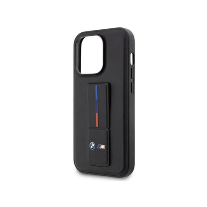 BMW Grip Stand Hot Stamp – dėklas, skirtas „iPhone 14 Pro“ (juodas)
