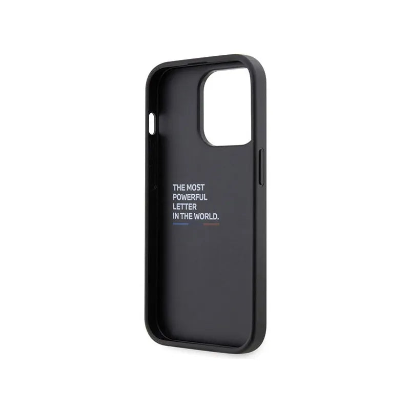 BMW Grip Stand Hot Stamp - dėklas skirtas iPhone 14 Pro Max (juoda)