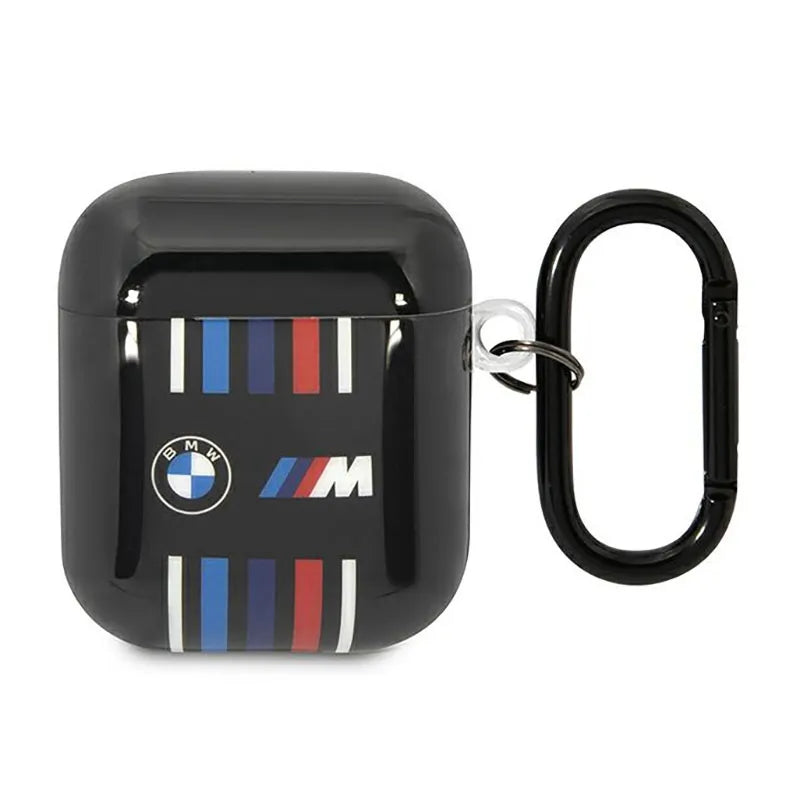 BMW įvairiaspalvės linijos – „Apple AirPods 1/2 gen“ dėklas (juodas)