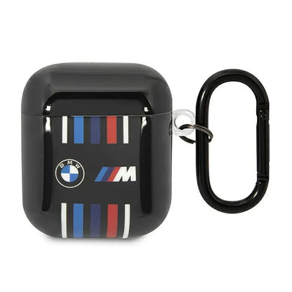 BMW įvairiaspalvės linijos – „Apple AirPods 1/2 gen“ dėklas (juodas)