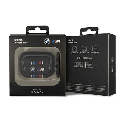 BMW įvairiaspalvės linijos – dėklas Apple AirPods Pro (juodas)