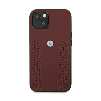 BMW Leather Curve Perforate HC – dėklas, skirtas iPhone 13 mini (raudonas)
