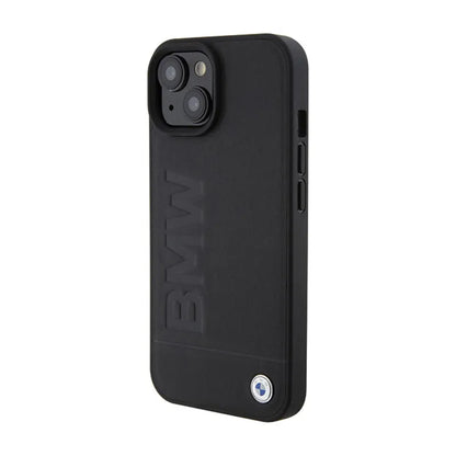 BMW Leather Hot Stamp - „iPhone 15 Plus“ dėklas (juodas)