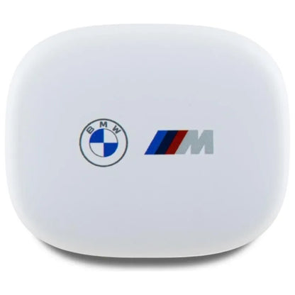 BMW logotipais dekoruotos – „Bluetooth TWS“ ausinės su ENC ir įkrovimo dėklu (balta)