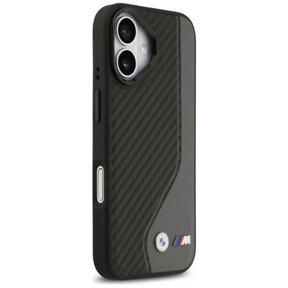 BMW M anglies pluošto logotipas MagSafe – dėklas iPhone 17 (antracitas)