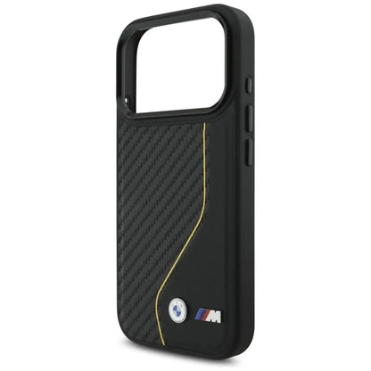 BMW M Carbon Line & Logo MagSafe dėklas iPhone 17 Pro (geltonas)
