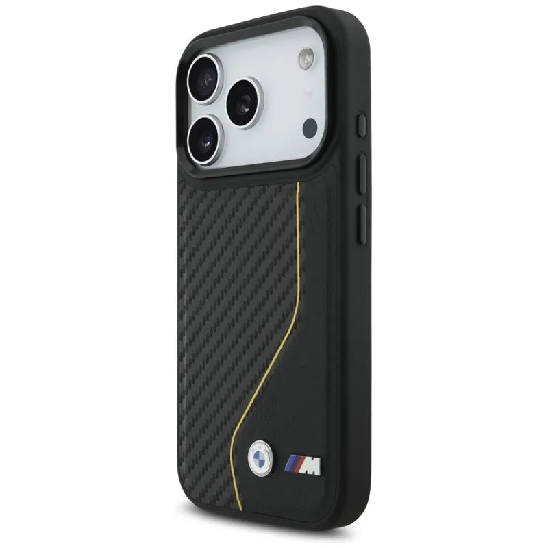 BMW M Carbon Line & Logo MagSafe dėklas iPhone 17 Pro (geltonas)