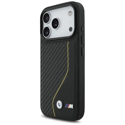 BMW M Carbon Line & Logo MagSafe dėklas iPhone 17 Pro (geltonas)