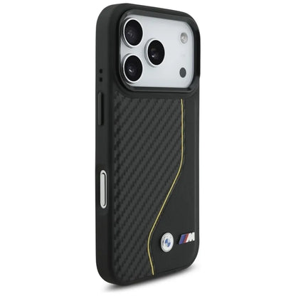 BMW M Carbon Line & Logo MagSafe dėklas iPhone 17 Pro (geltonas)