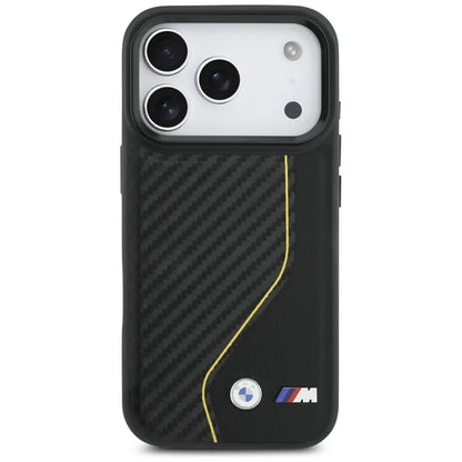 BMW M Carbon Line & Logo MagSafe dėklas iPhone 17 Pro (geltonas)