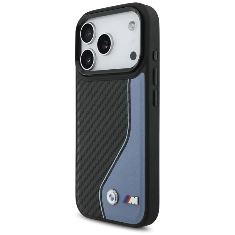 BMW M Carbon Logo MagSafe dėklas iPhone 17 Pro (mėlyna)