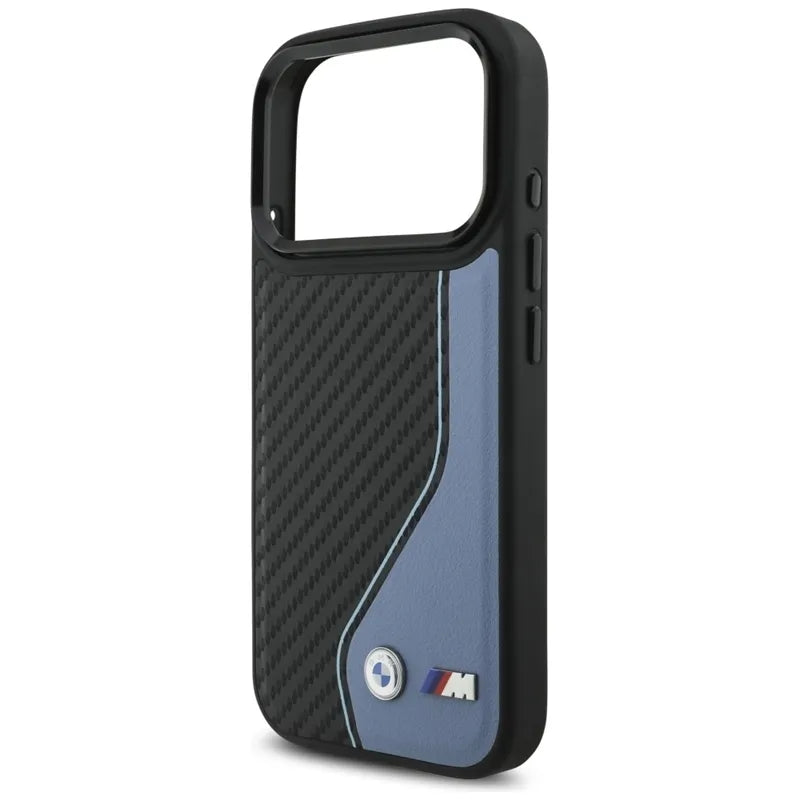 BMW M Carbon Logo MagSafe dėklas iPhone 17 Pro (mėlyna)