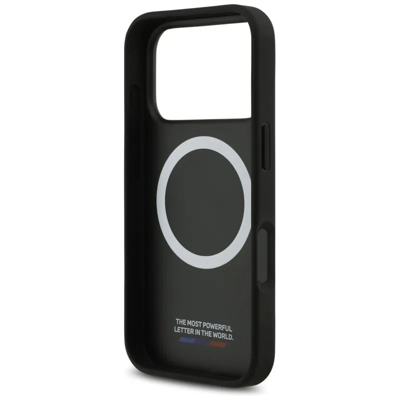 BMW M Carbon Tricolor Line MagSafe dėklas iPhone 17 Pro (juodas)