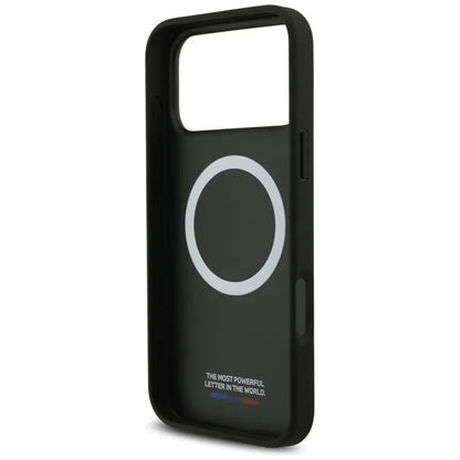 BMW M Carbon Tricolor Line MagSafe - dėklas iPhone 17 Pro Max (juodas)