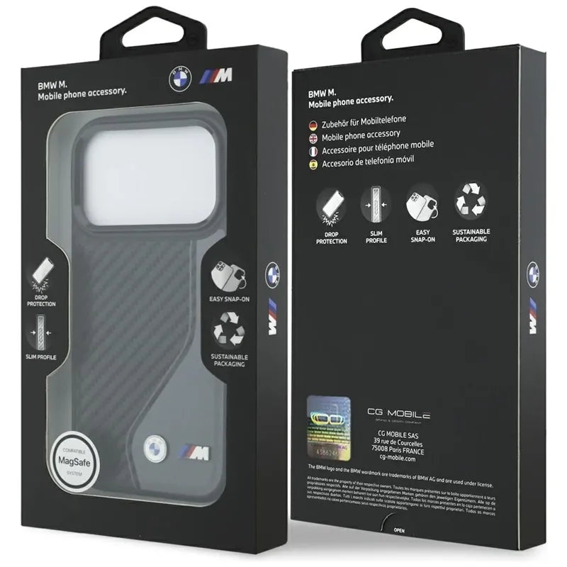 BMW M Carbono Logotipas MagSafe dėklas iPhone 17 Pro (antracito)