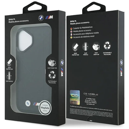 BMW M Dyjuotas logotipas MagSafe - iPhone 17 dėklas (juodas)