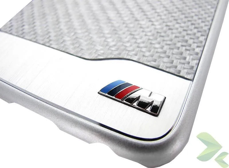 BMW M Edition Anglies pluošto ir aliuminio kietas dėklas skirtas Samsung Galaxy S6 (sidabras)