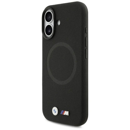 BMW M FW Metal Logo MagSafe dėklas iPhone 17 (juodas)