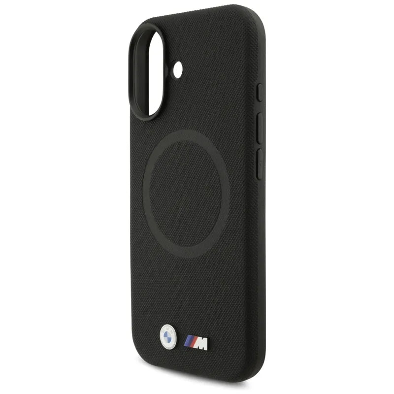 BMW M FW Metal Logo MagSafe dėklas iPhone 17 (juodas)