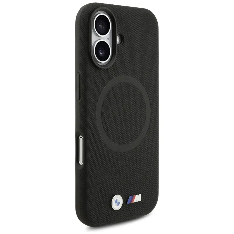 BMW M FW Metal Logo MagSafe dėklas iPhone 17 (juodas)